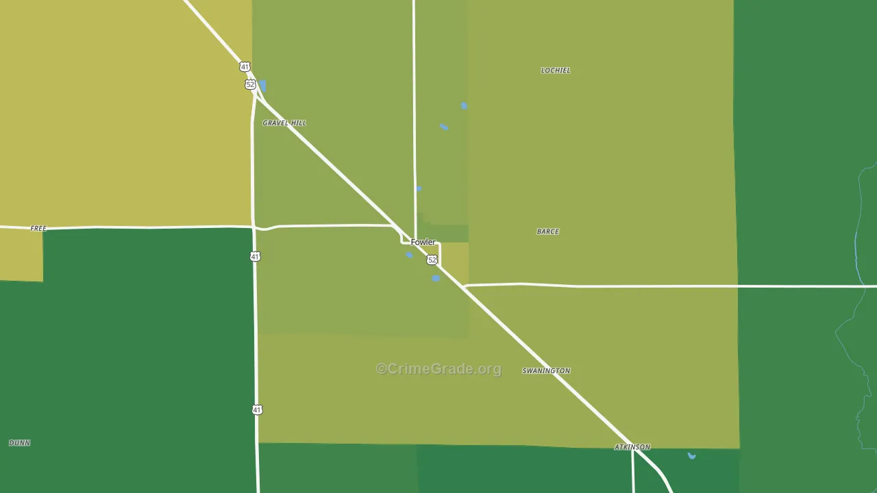 47944, IN Map of Vehicle Theft Rates