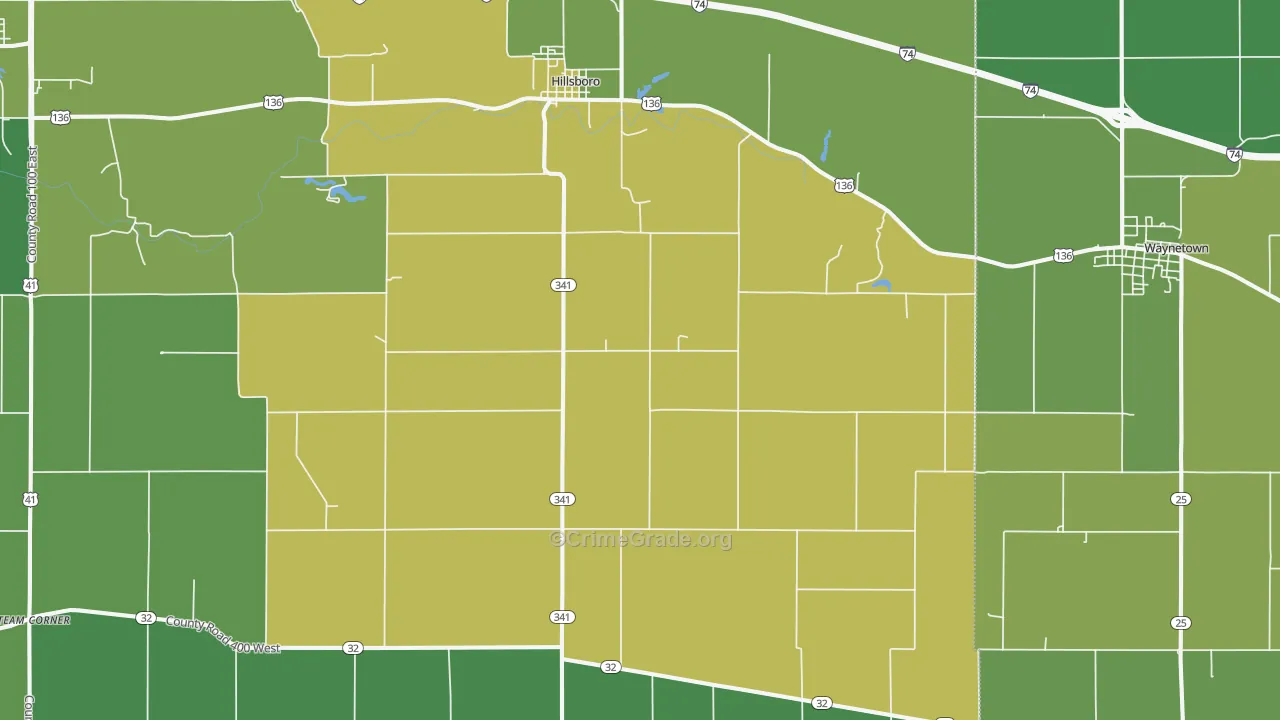 47949, IN Map of Vehicle Theft Rates