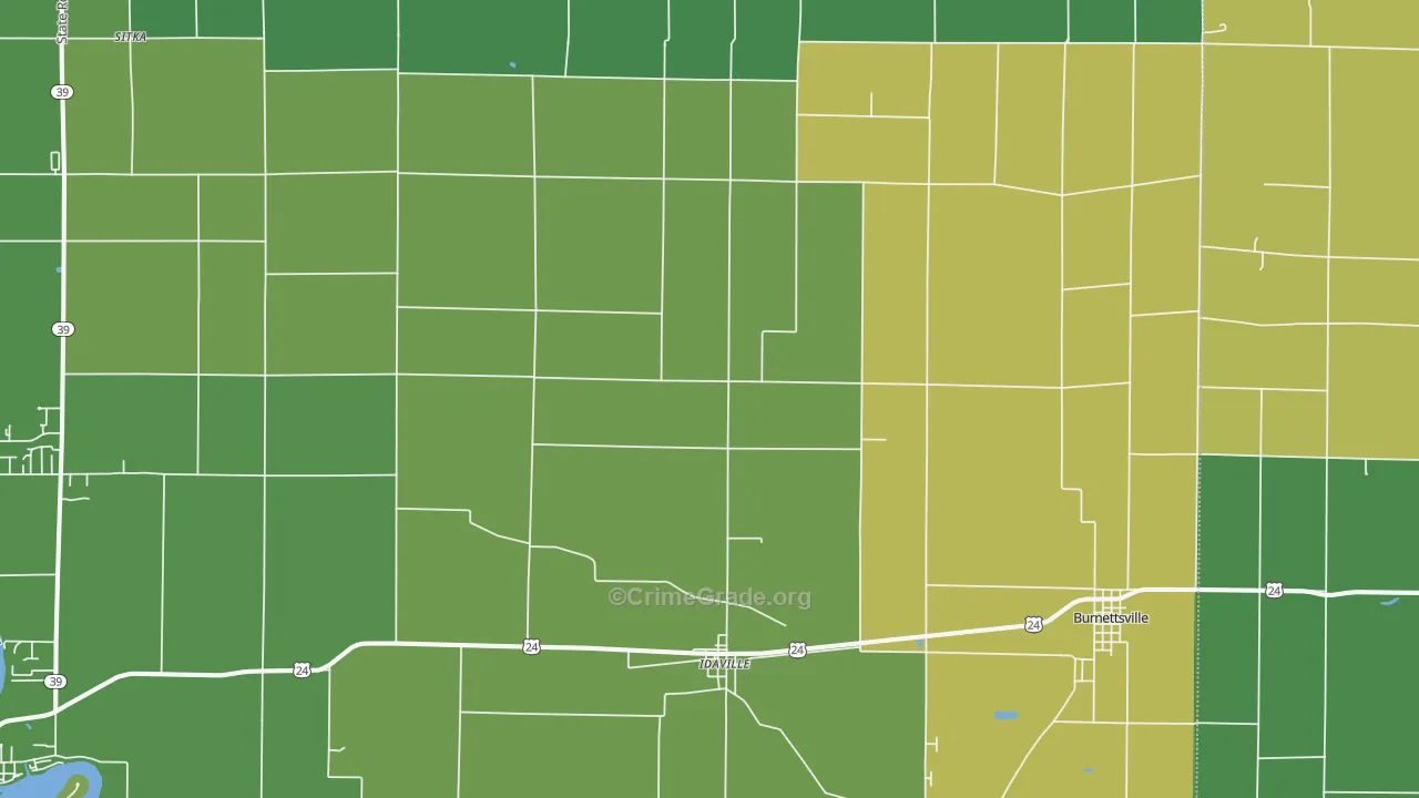 47950, IN Map of Vehicle Theft Rates