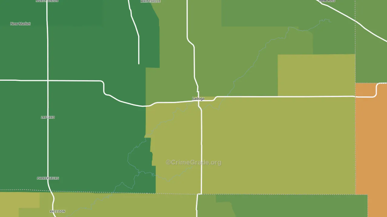47954, IN Map of Vehicle Theft Rates