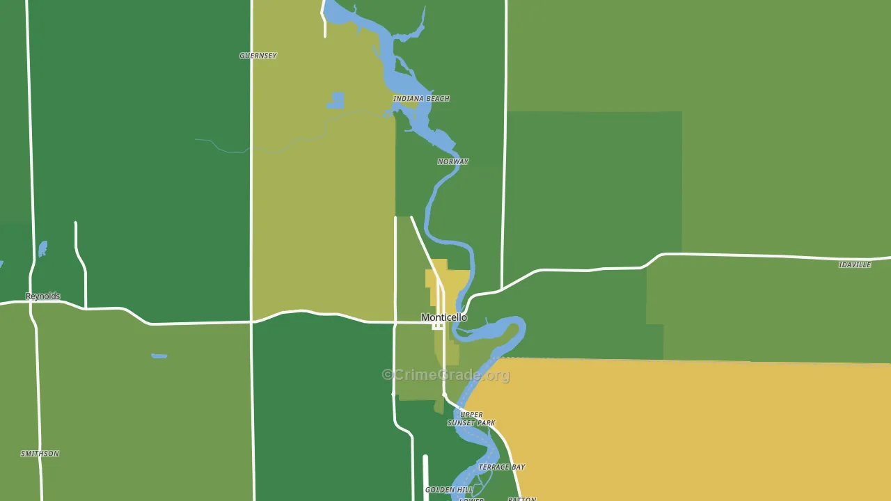 47960, IN Map of Vehicle Theft Rates