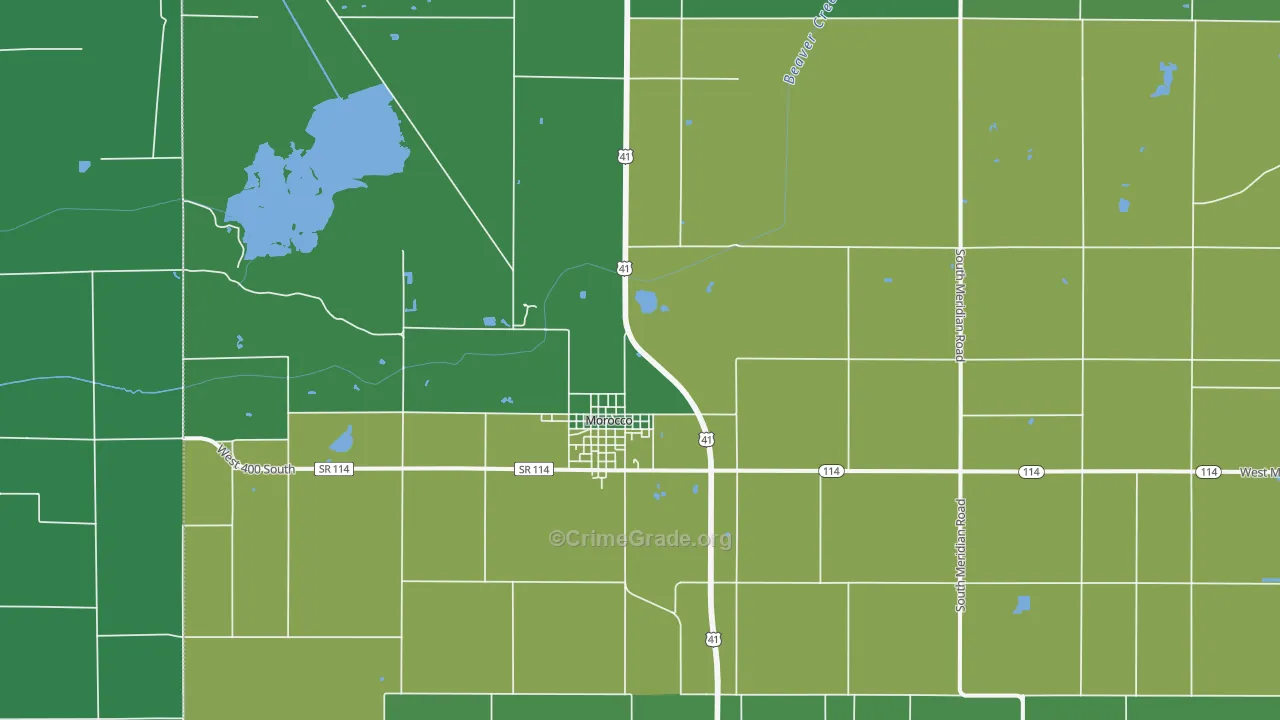 47963, IN Map of Vehicle Theft Rates