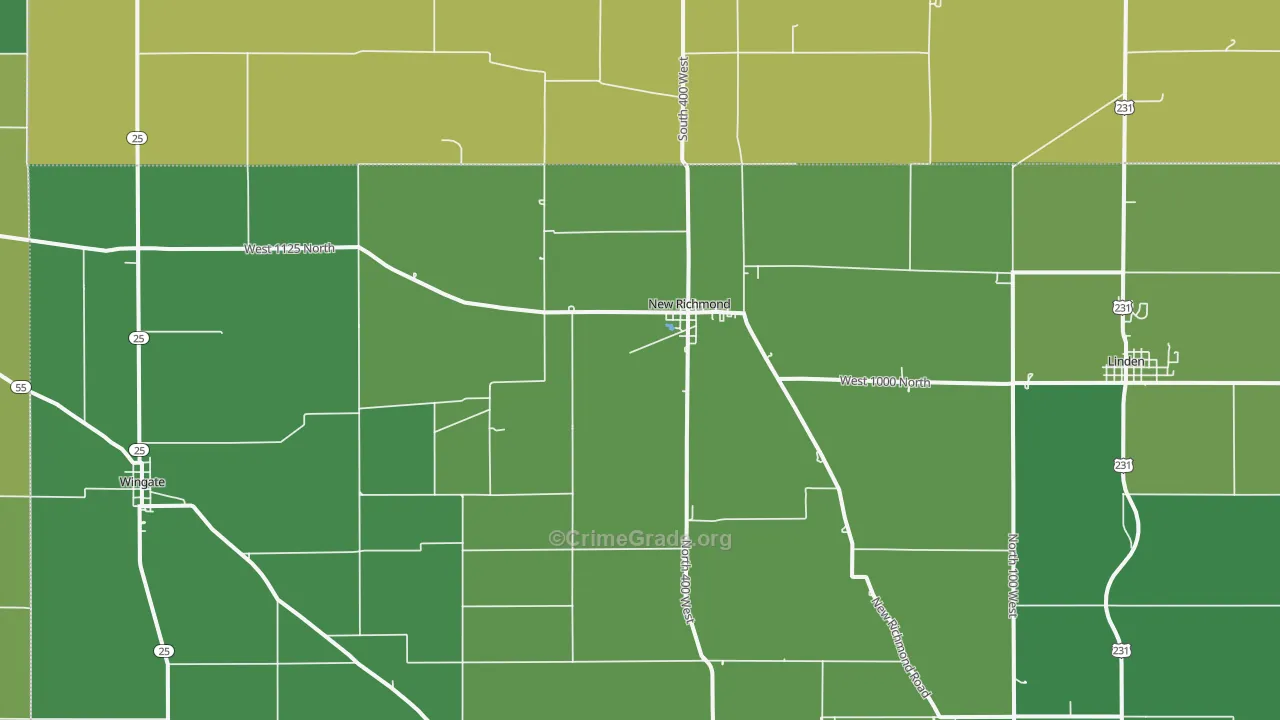 47967, IN Map of Vehicle Theft Rates