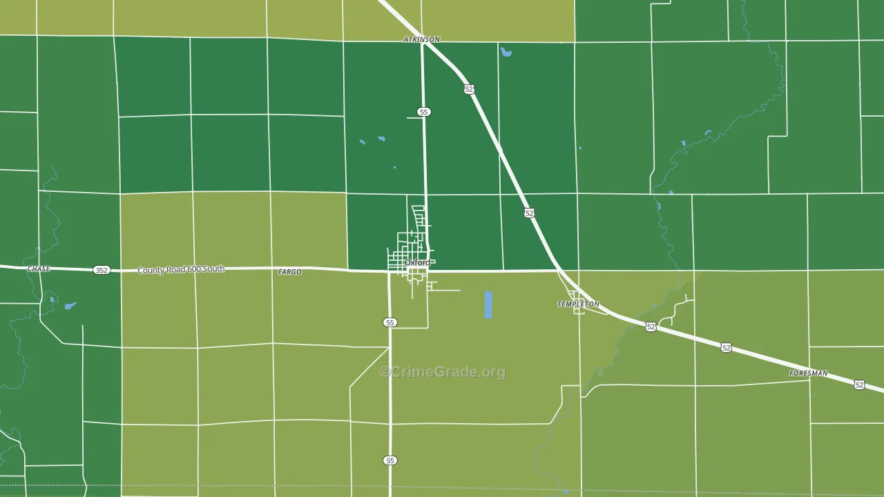47971, IN Map of Vehicle Theft Rates