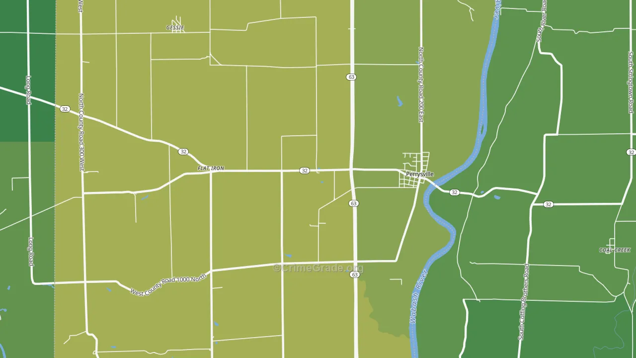 47974, IN Map of Vehicle Theft Rates