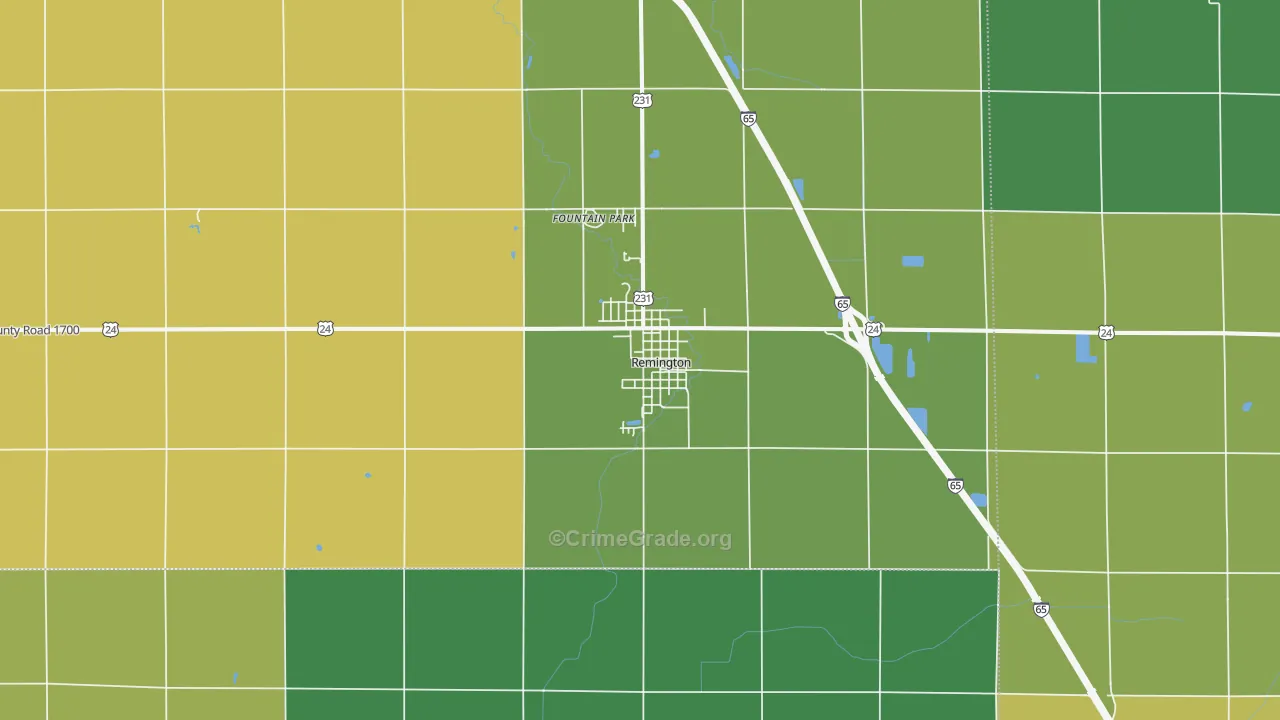47977, IN Map of Vehicle Theft Rates