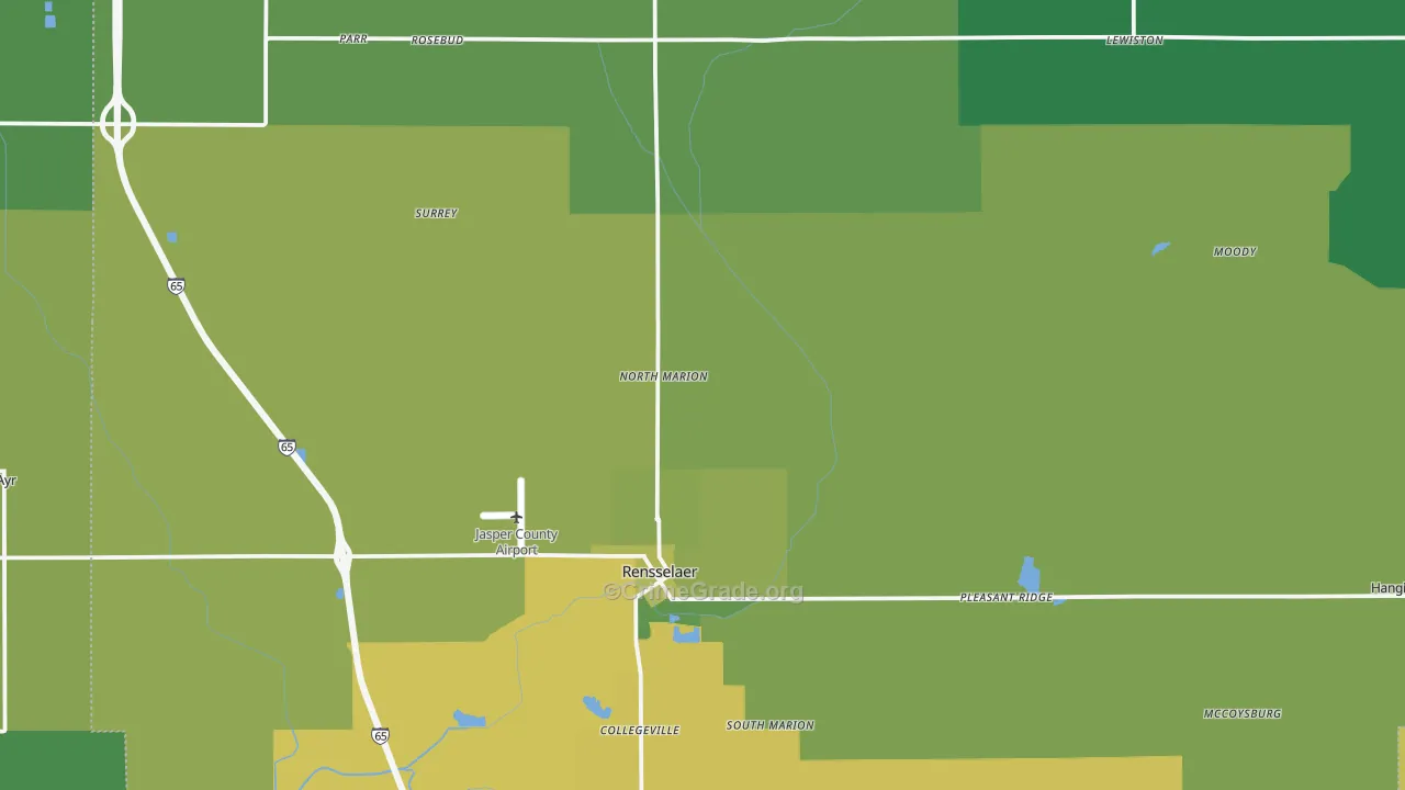 47978, IN Map of Vehicle Theft Rates