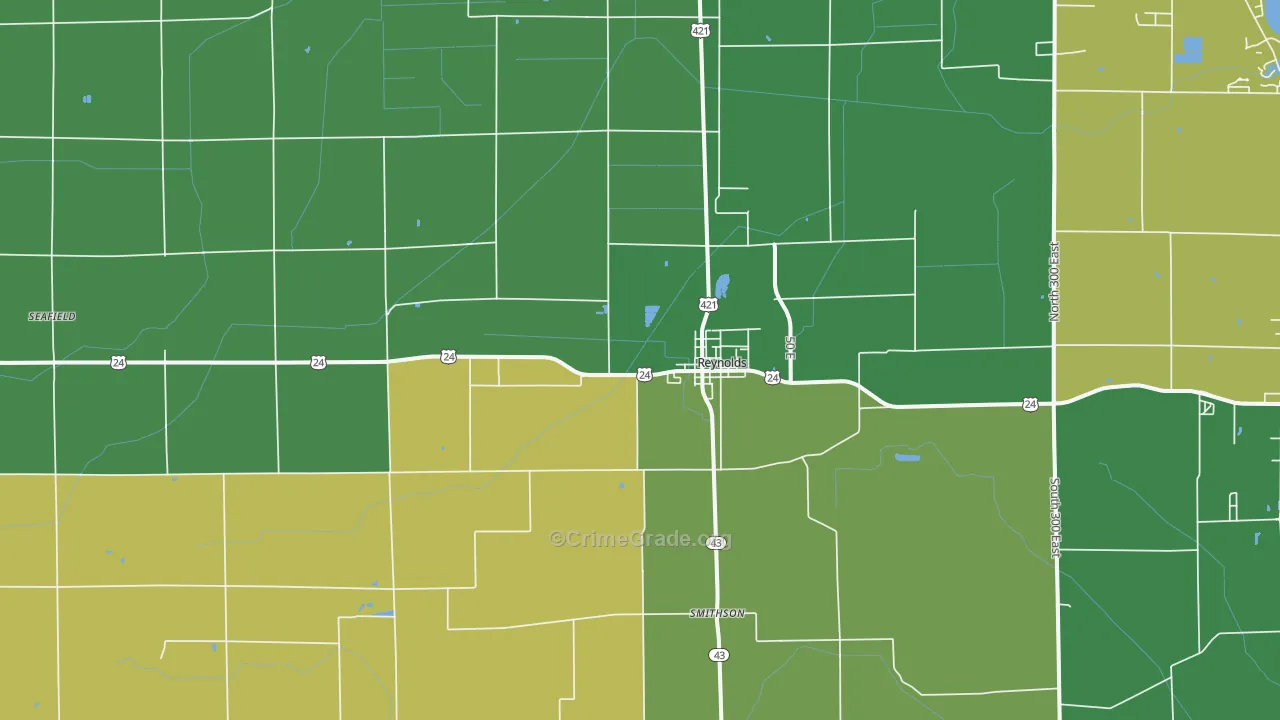 47980, IN Map of Vehicle Theft Rates