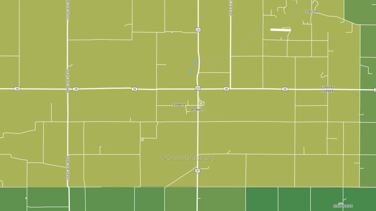 47981, IN Map of Vehicle Theft Rates