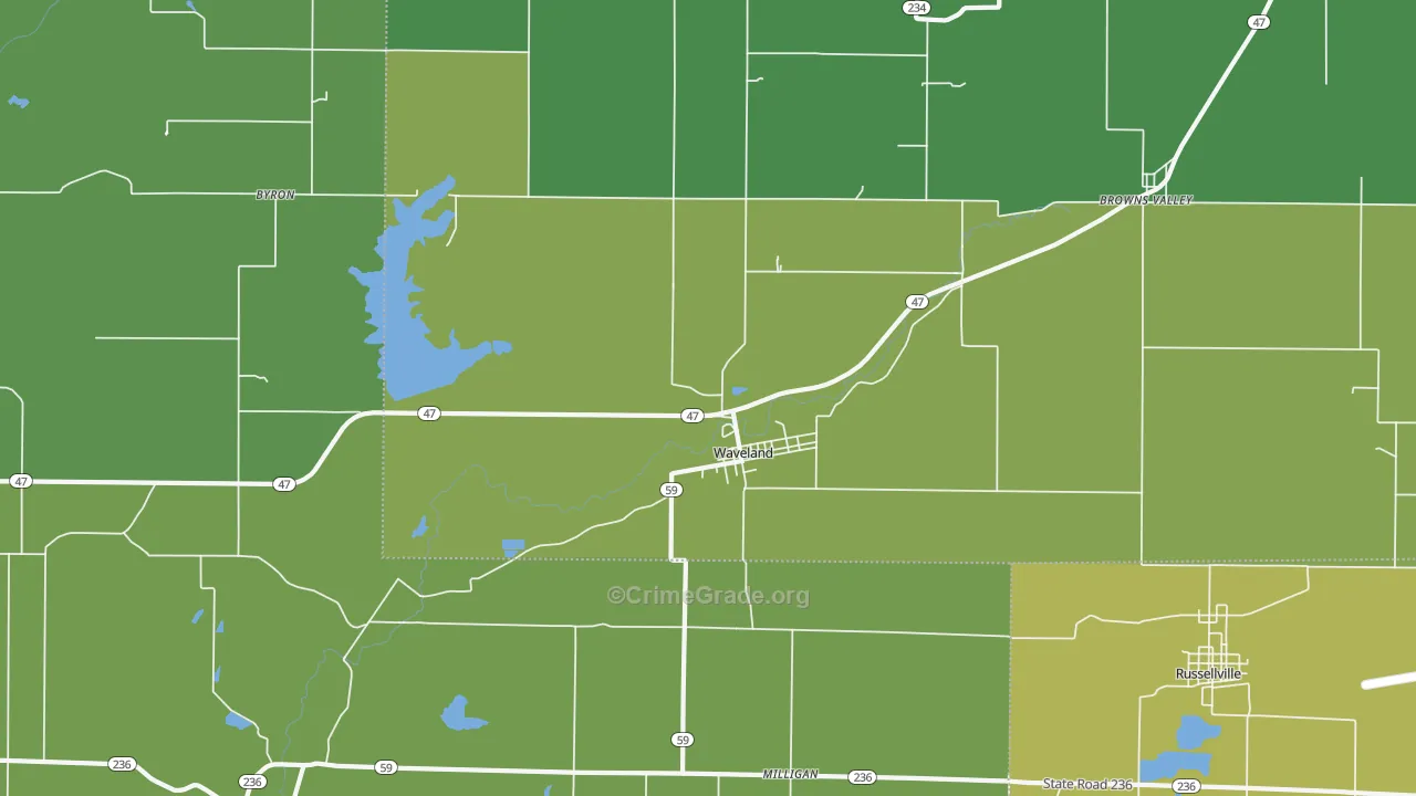 47989, IN Map of Vehicle Theft Rates