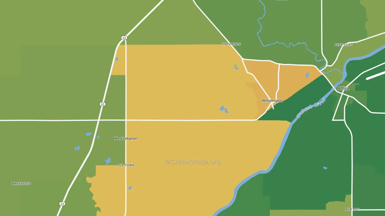 47993, IN Map of Vehicle Theft Rates