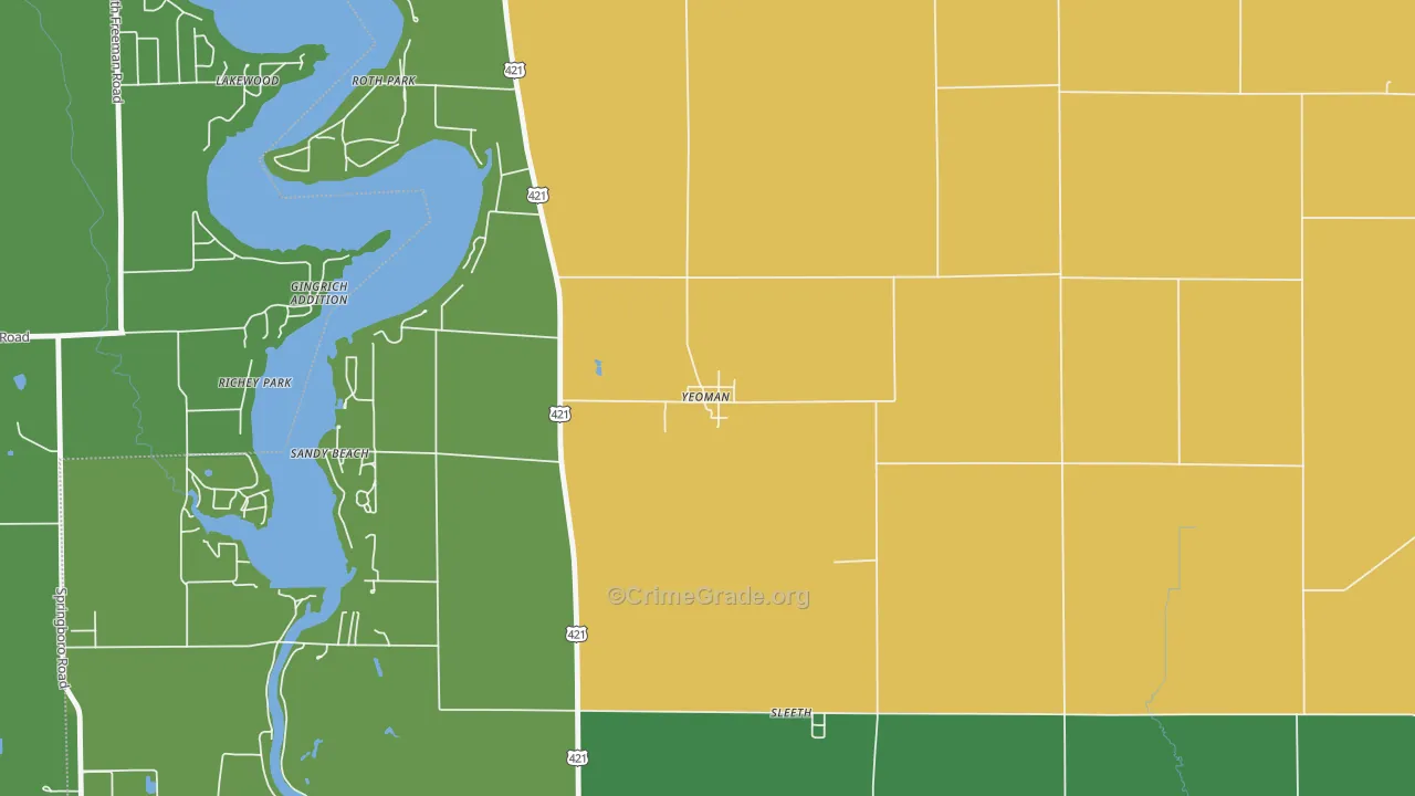 47997, IN Map of Vehicle Theft Rates