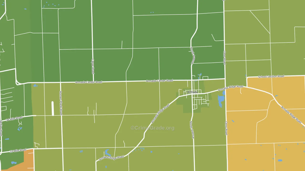 48005, MI Map of Vehicle Theft Rates