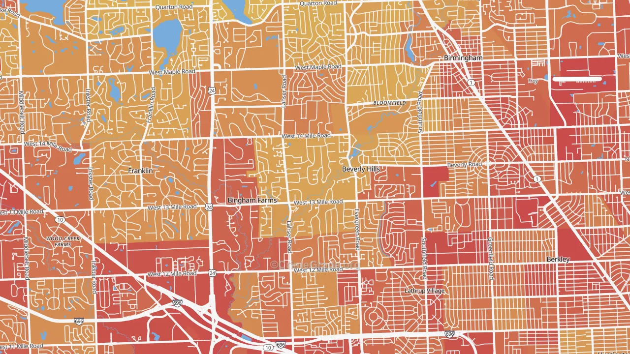 48025, MI Map of Vehicle Theft Rates