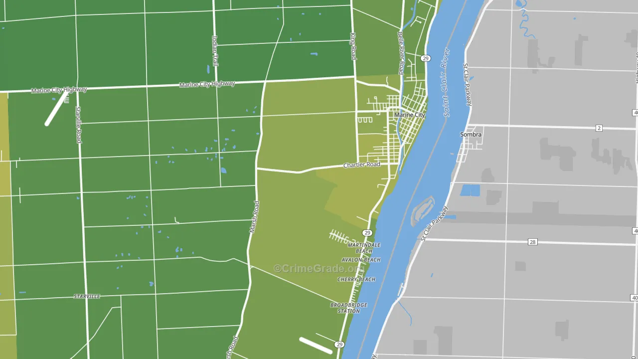 48039, MI Map of Vehicle Theft Rates