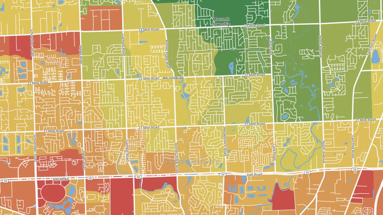 48044, MI Map of Vehicle Theft Rates