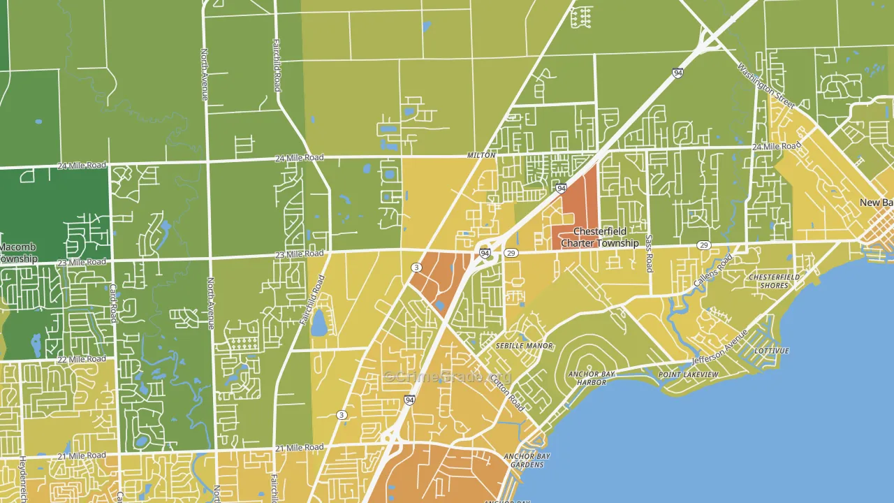 48051, MI Map of Vehicle Theft Rates