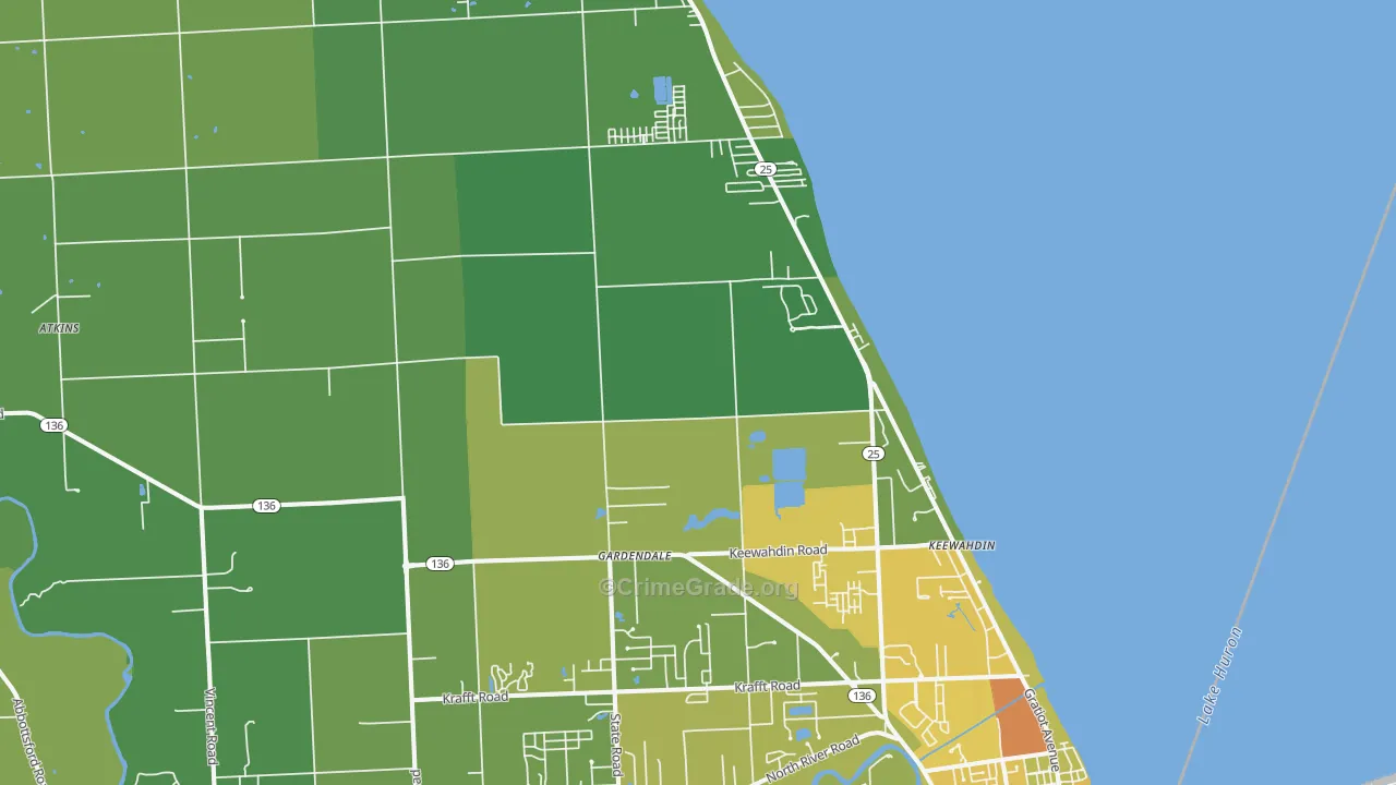 48059, MI Map of Vehicle Theft Rates
