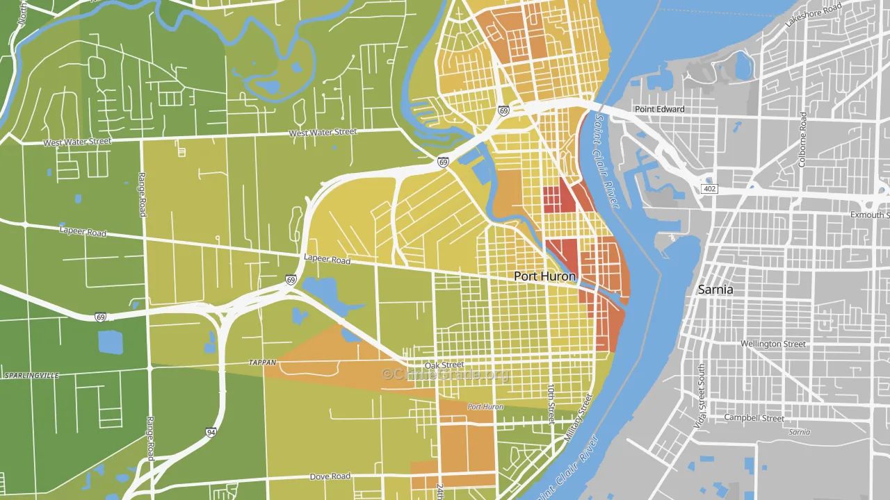 48060, MI Map of Vehicle Theft Rates