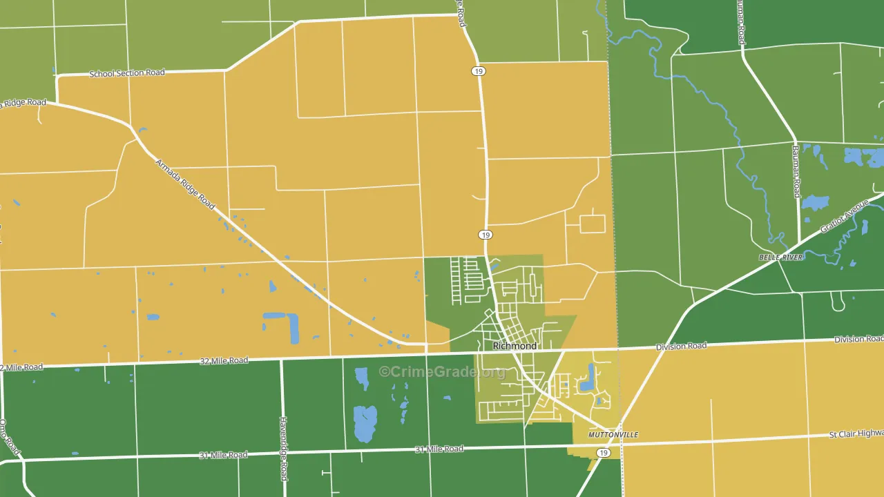 48062, MI Map of Vehicle Theft Rates