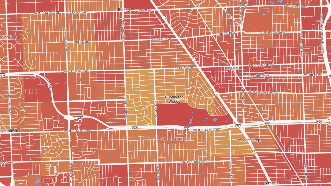 48070, MI Map of Vehicle Theft Rates