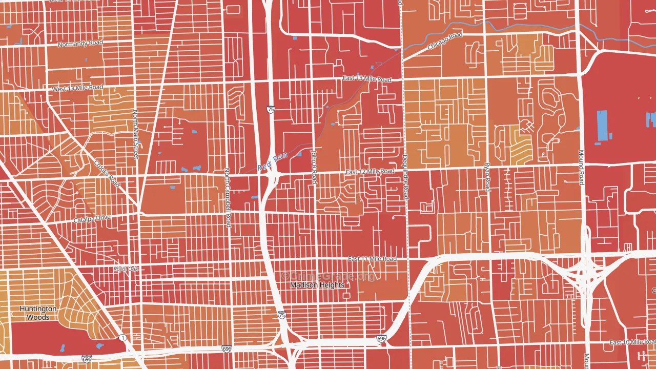 48071, MI Map of Vehicle Theft Rates