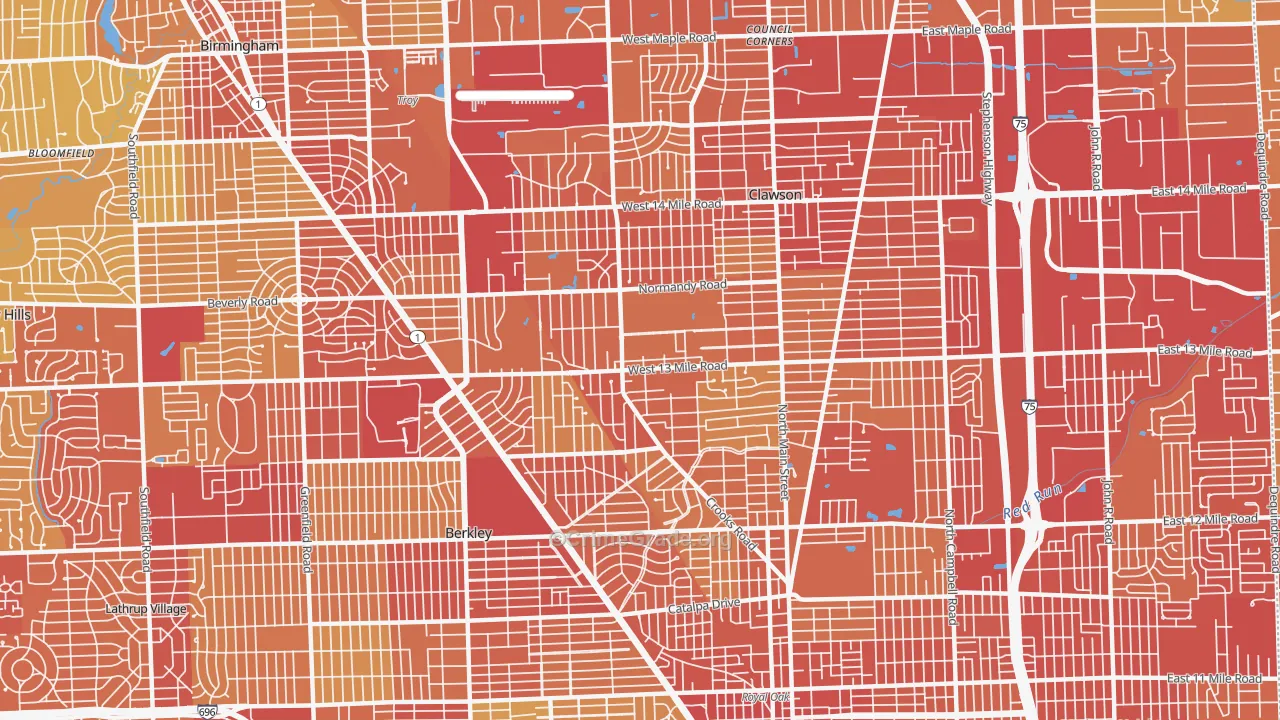 48073, MI Map of Vehicle Theft Rates