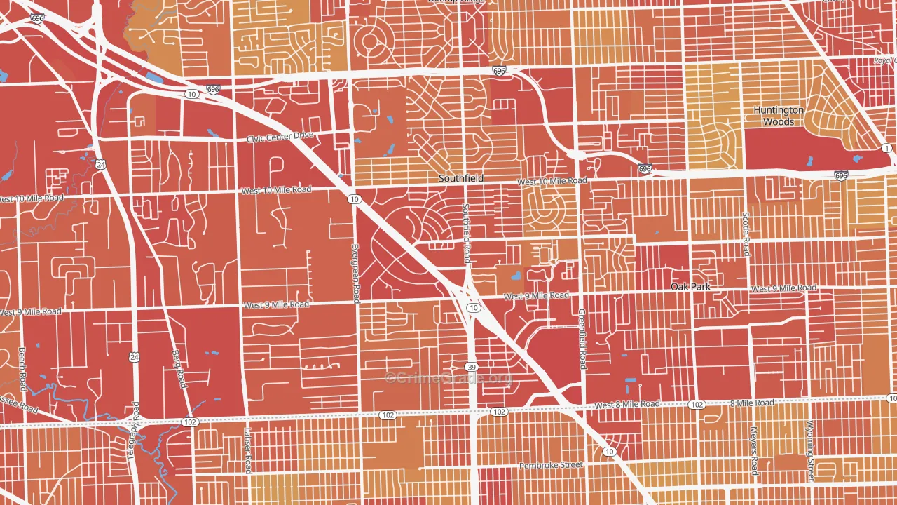 48075, MI Map of Vehicle Theft Rates