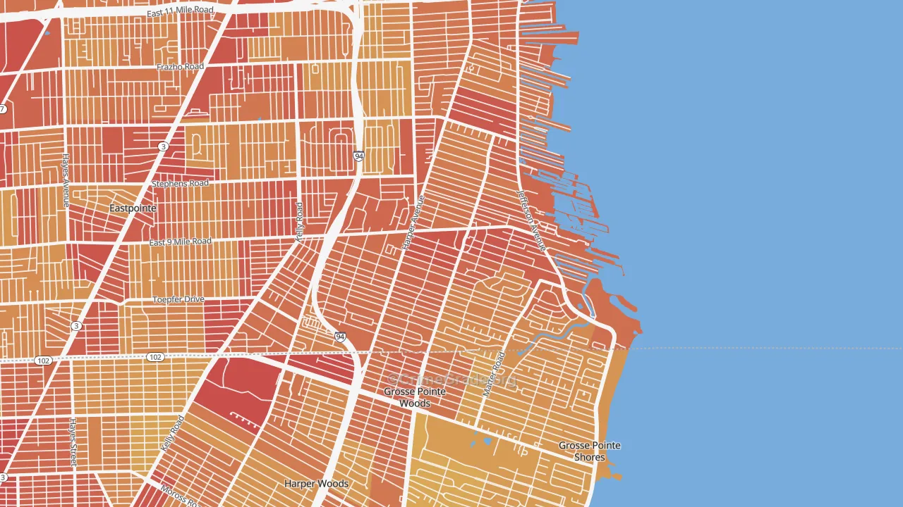 48080, MI Map of Vehicle Theft Rates