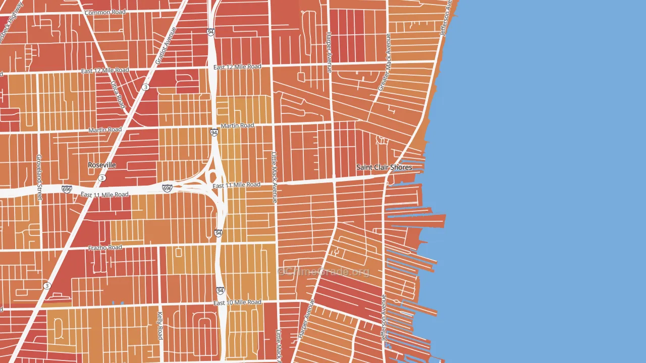 48081, MI Map of Vehicle Theft Rates
