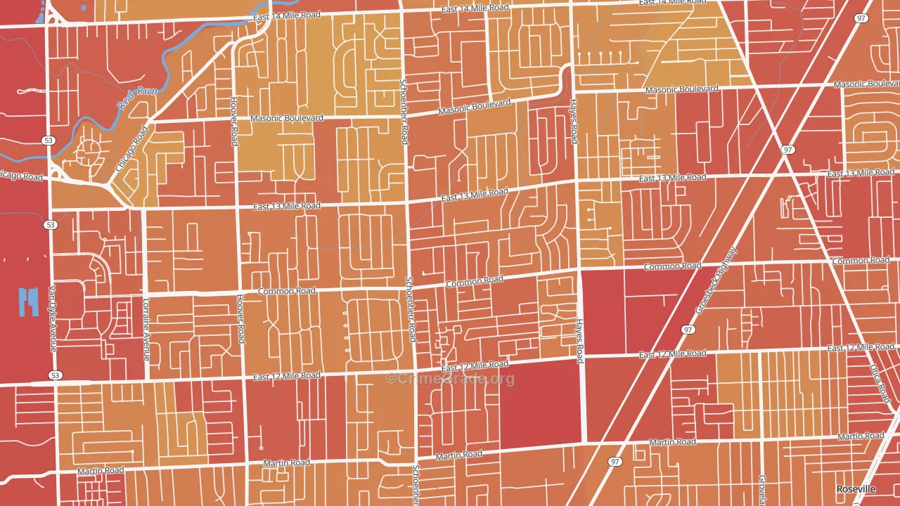 48088, MI Map of Vehicle Theft Rates