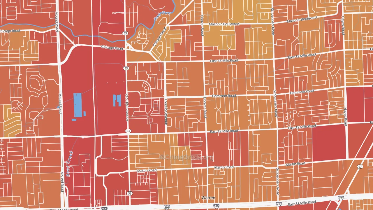 48093, MI Map of Vehicle Theft Rates
