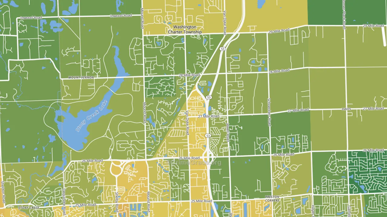 48094, MI Map of Vehicle Theft Rates