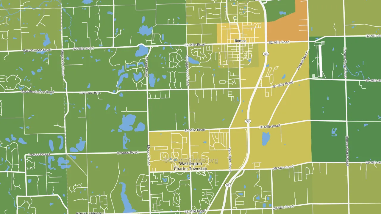48095, MI Map of Vehicle Theft Rates
