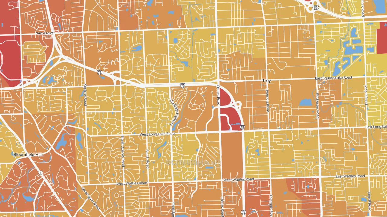 48098, MI Map of Vehicle Theft Rates