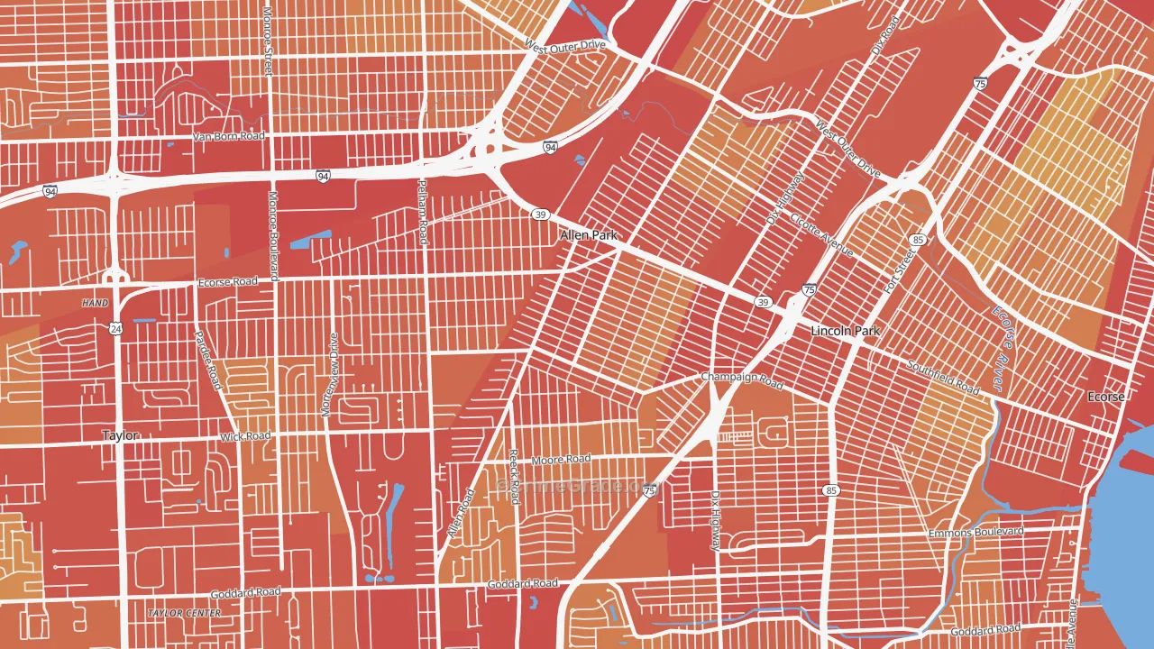 48101, MI Map of Vehicle Theft Rates