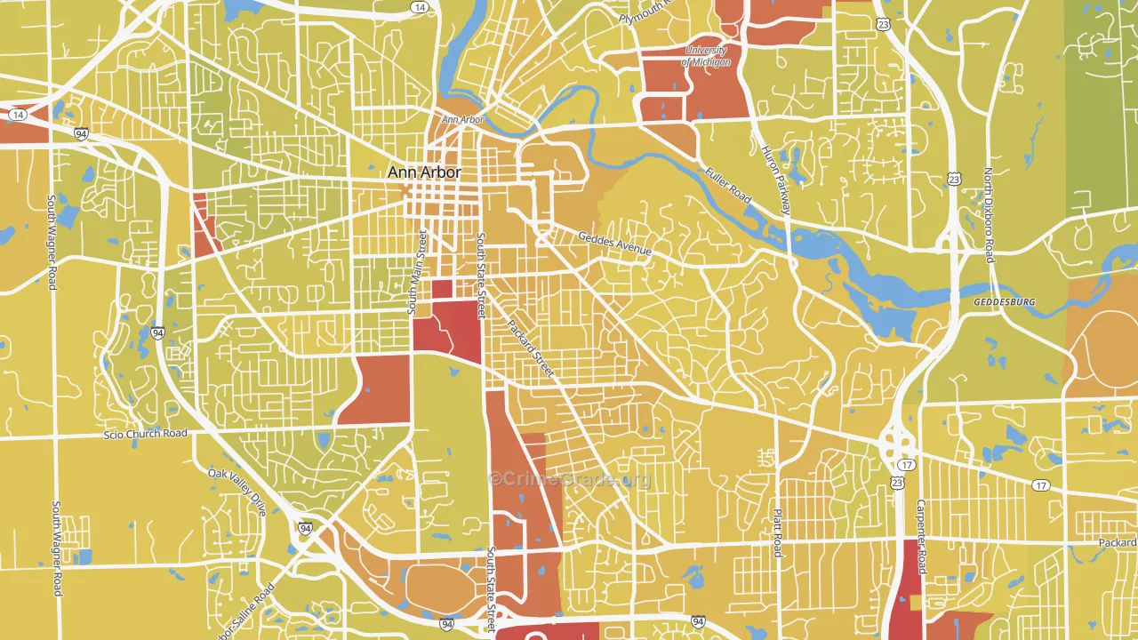 48104, MI Map of Vehicle Theft Rates
