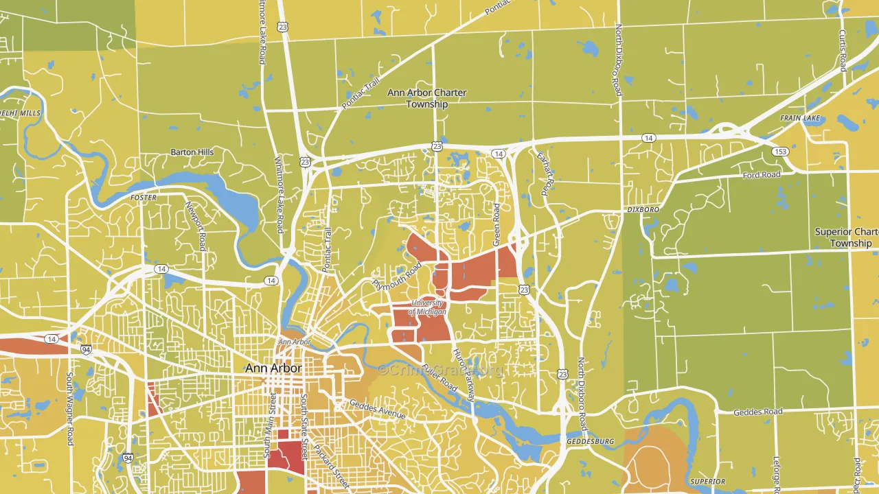 48105, MI Map of Vehicle Theft Rates