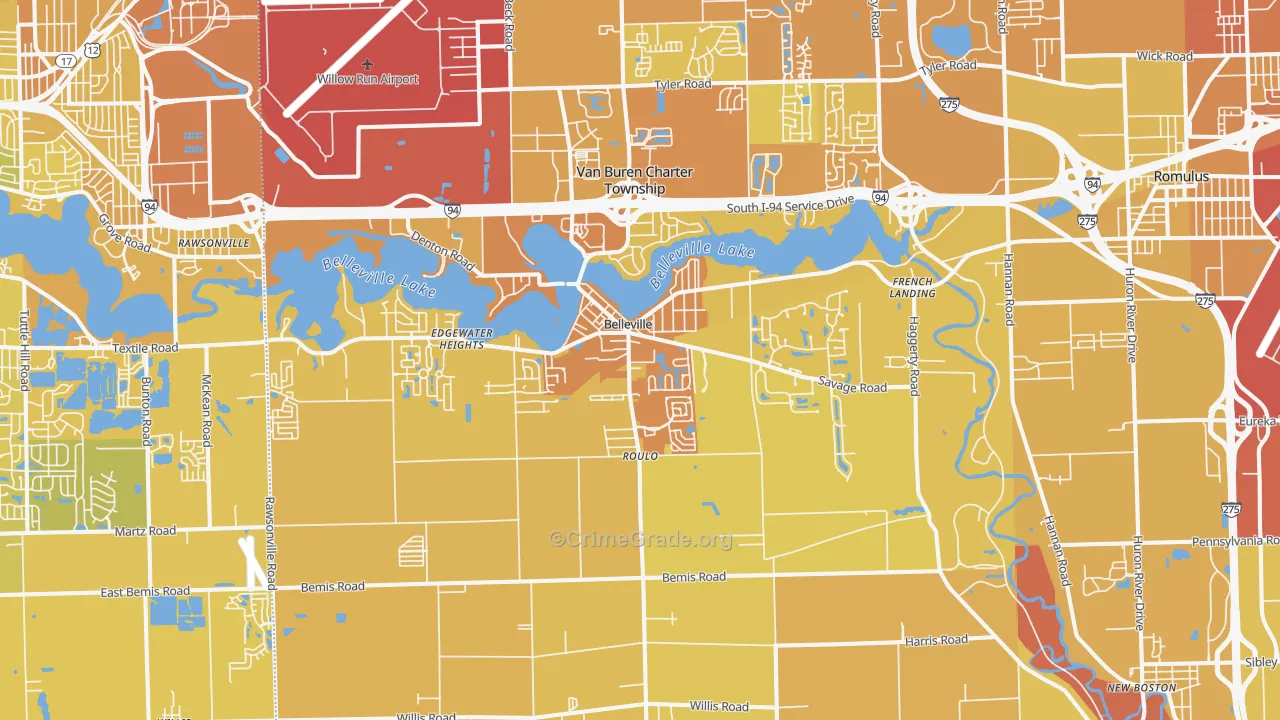 48111, MI Map of Vehicle Theft Rates