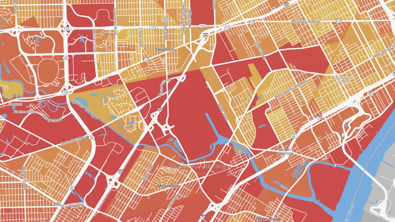 48120, MI Map of Vehicle Theft Rates