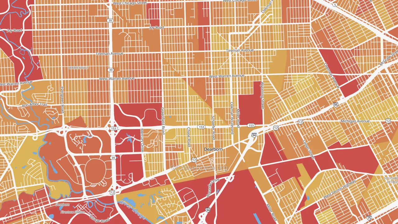 48126, MI Map of Vehicle Theft Rates