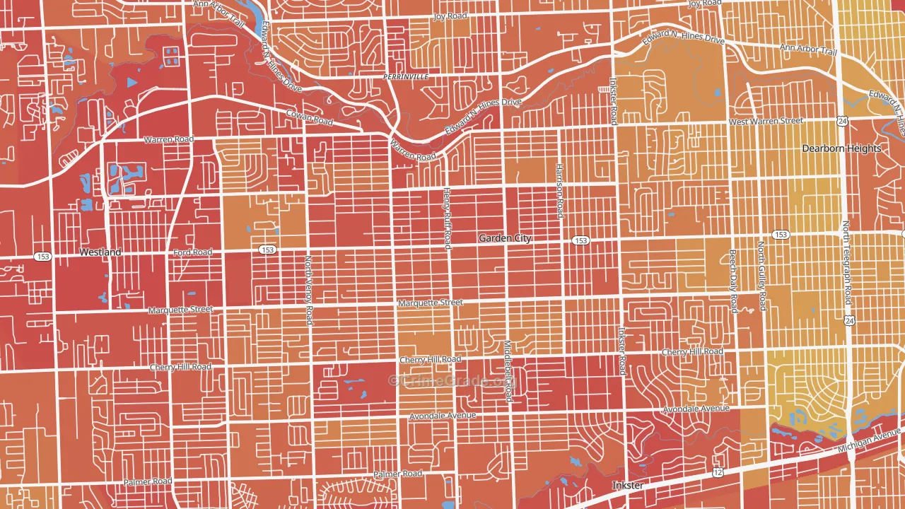 48135, MI Map of Vehicle Theft Rates