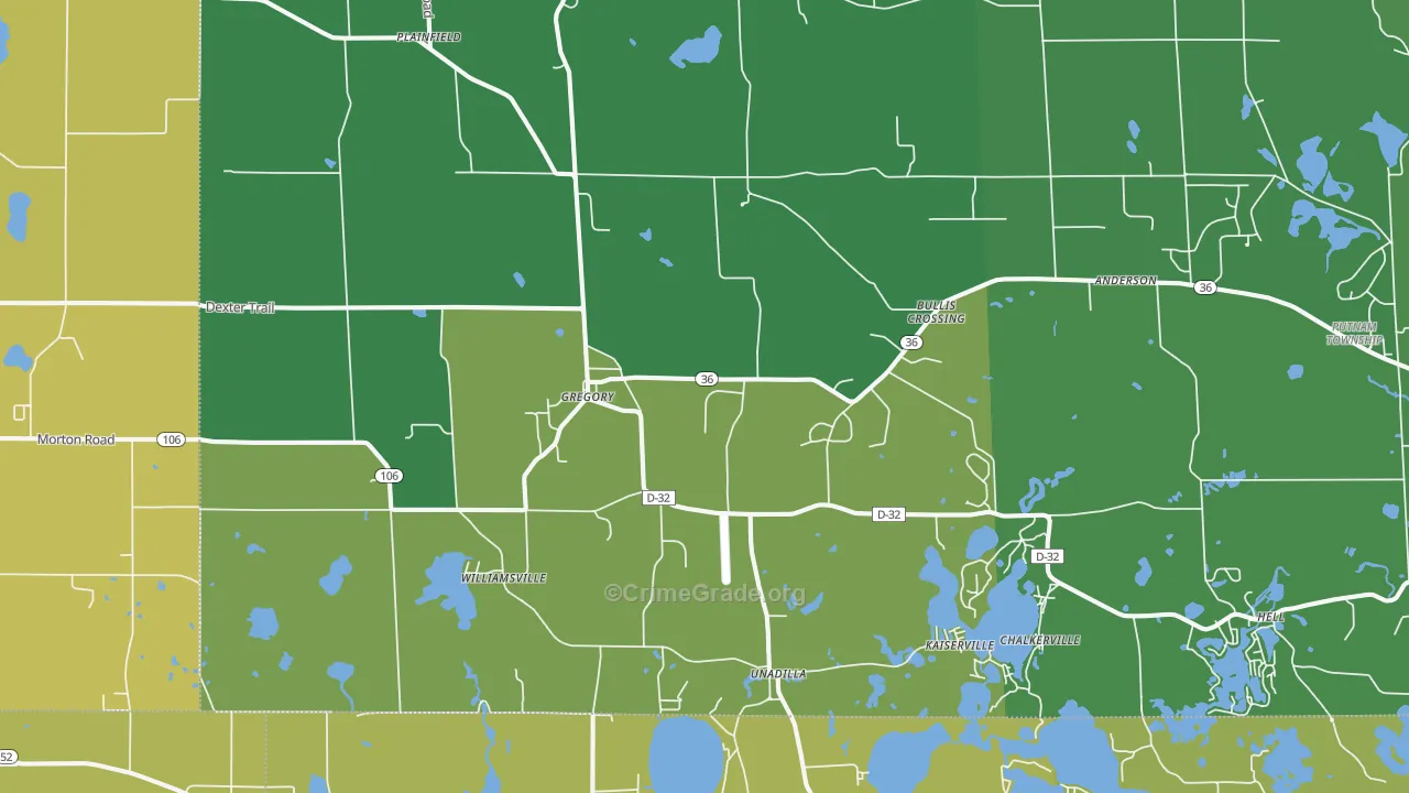48137, MI Map of Vehicle Theft Rates