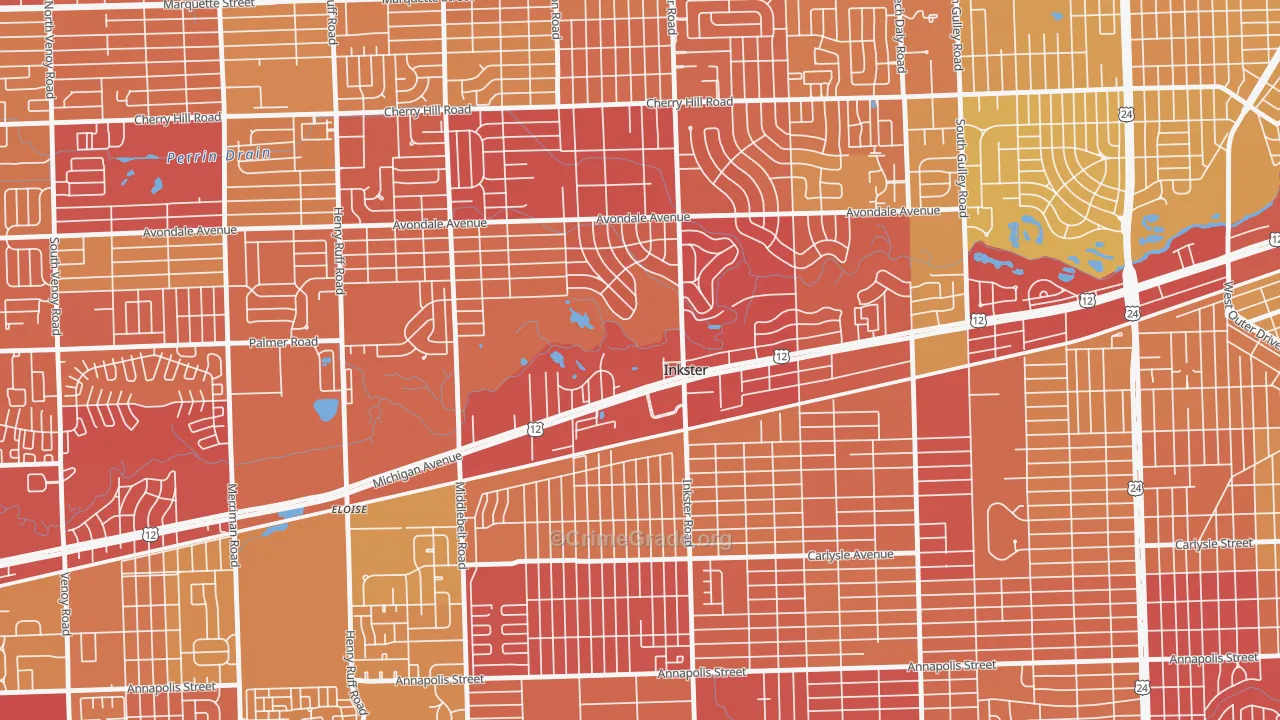 48141, MI Map of Vehicle Theft Rates