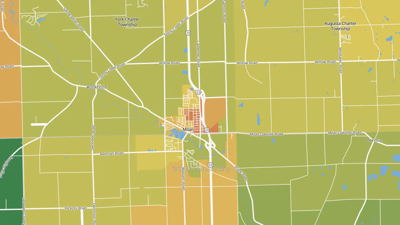 48160, MI Map of Vehicle Theft Rates