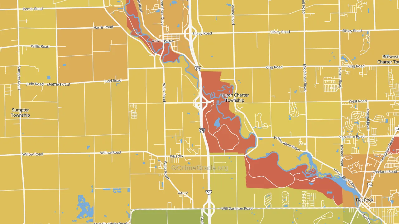 48164, MI Map of Vehicle Theft Rates