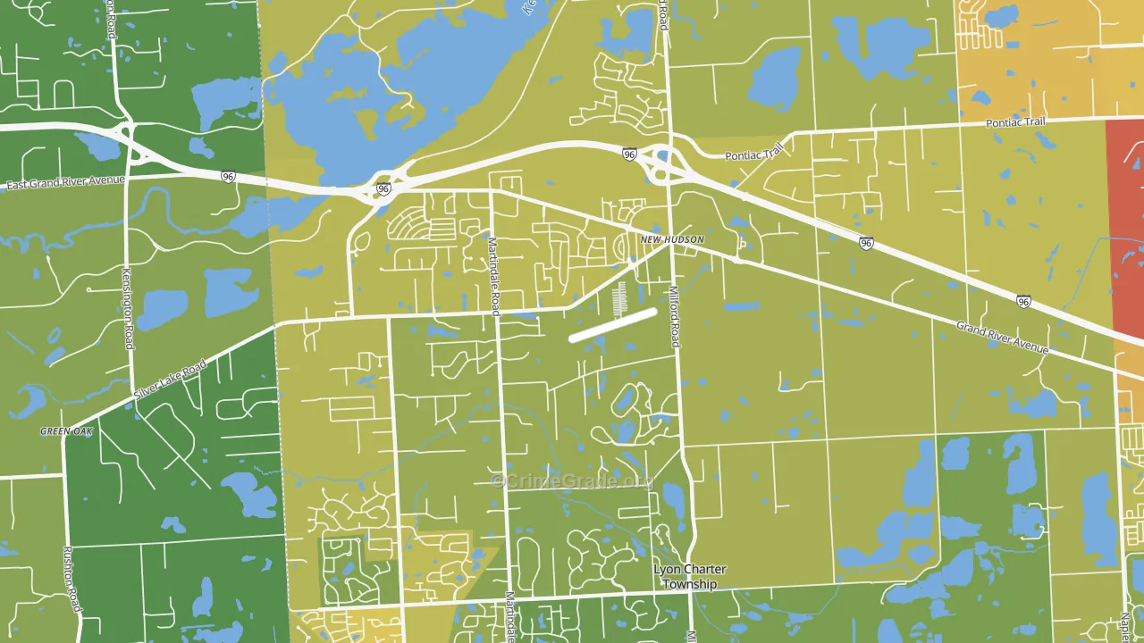 48165, MI Map of Vehicle Theft Rates