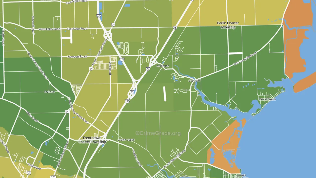 48166, MI Map of Vehicle Theft Rates