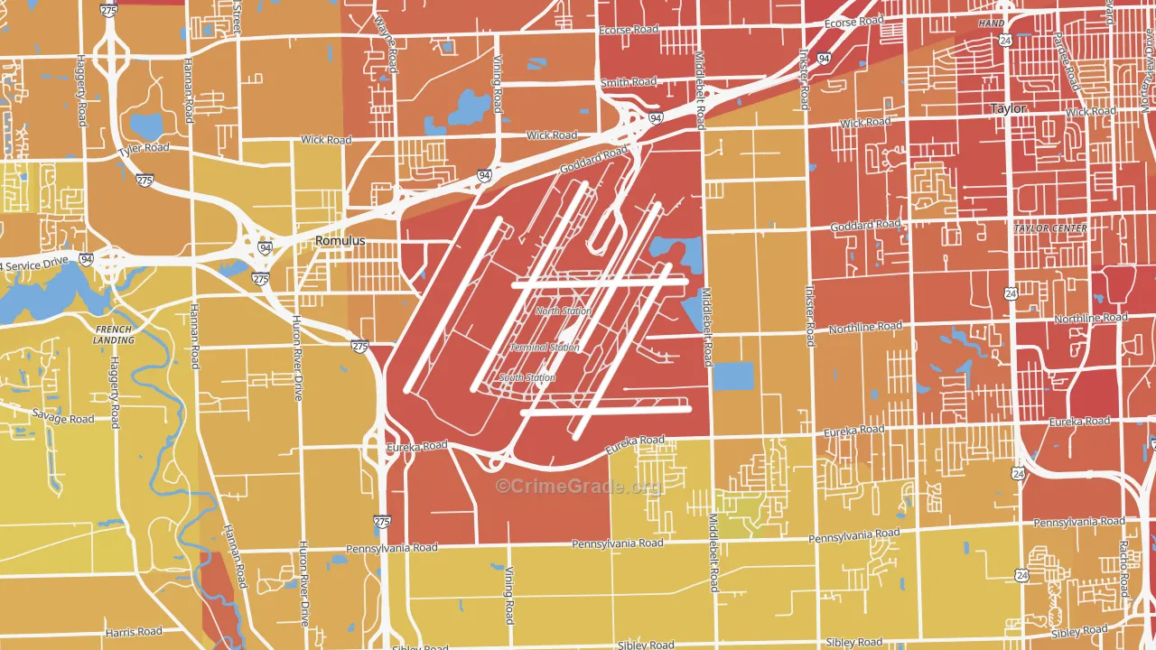 48174, MI Map of Vehicle Theft Rates