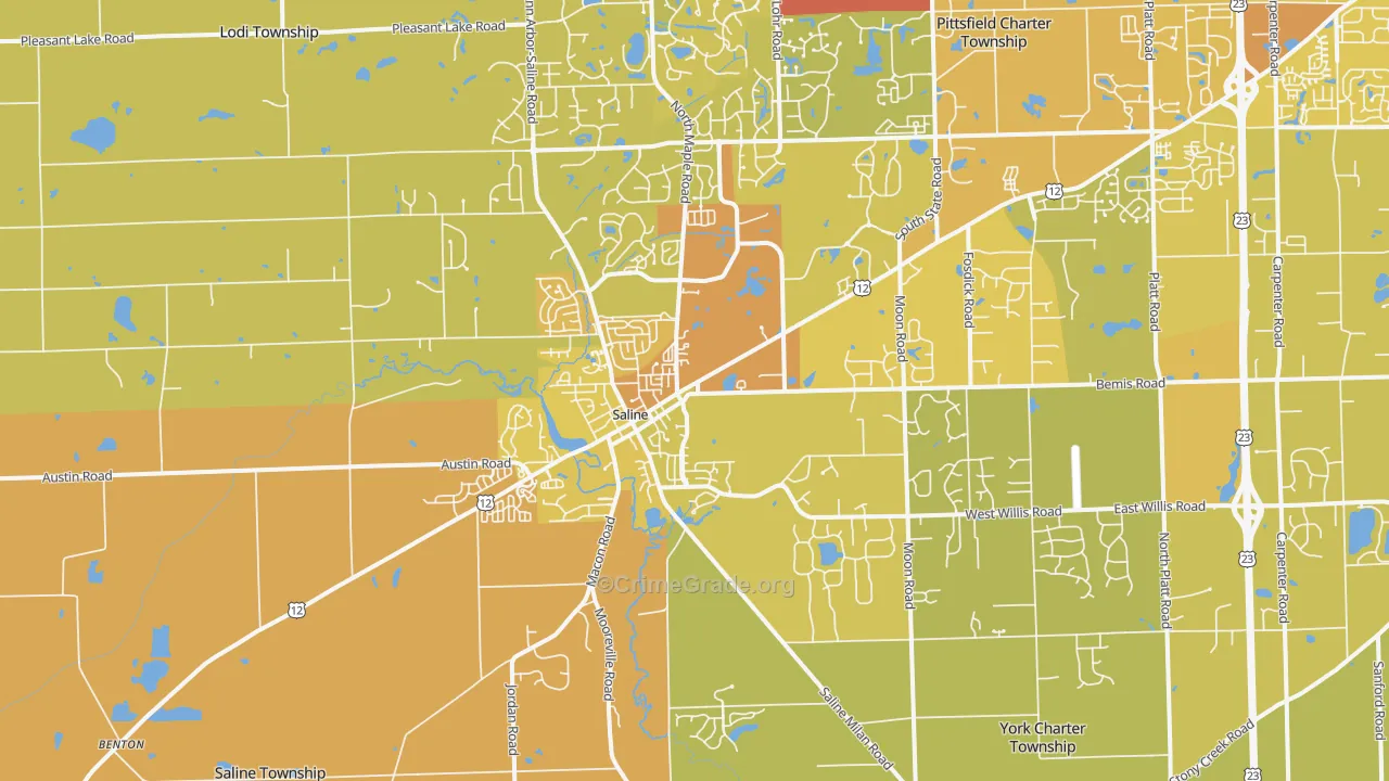 48176, MI Map of Vehicle Theft Rates